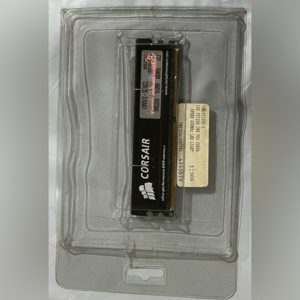 Corsair XMS3200 512MB DDR400 PC3200 CL2 DDR1 RAM New Sealed Retro Gaming PC - Picture 2 of 9